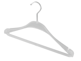 Kleiderbügel für Kostüme mit Steg, leichter Formbügel, FS3, clear, 45 cm, 120 Stück
