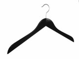 Sonderposten !!! Holzbügel für Oberteile, Blusenbügel, flach, 45 cm, schwarz, NEU, 5 Stück