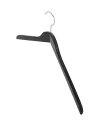 Holzbügel für Oberteile, Blusenbügel, flach, 50 cm, schwarz, NEU, 5 Stück