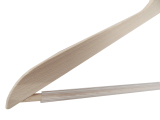 Holzbügel für Anzüge und Zweiteiler mit Steg, flach, 50 cm, natur, NEU, 5 Stück