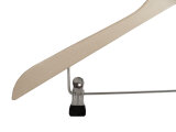 Holzbügel für Anzüge und Zweiteiler mit Clip, flach, 55 cm, natur, NEU, 5 Stück