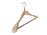 Holzbügel für Anzüge und Zweiteiler mit Steg, breit, 38 cm, natur, NEU, 5 Stück