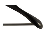 Holzbügel für Anzüge und Zweiteiler mit Steg, breit, 50 cm, schwarz, NEU, 5 Stück