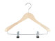 Holzbügel für Anzüge und Zweiteiler mit Clip, breit, 38 cm, natur, NEU, 5 Stück