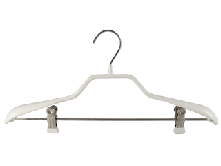 Strickwarenbügel aus Metall, Anzugbügel mit Clip, 40 cm, weiß, NEU, 7 Stück
