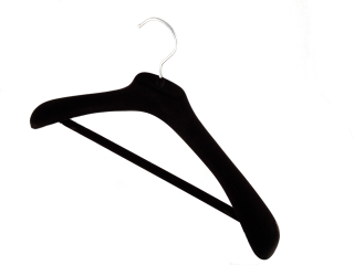 schwarz edler Samtkleiderbügel für Anzüge mit Steg 10 Stück 42cm NEU 