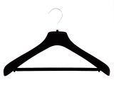 Samt Kleiderb&uuml;gel f&uuml;r Anz&uuml;ge mit Steg, 42 cm, schwarz, NEU, 10 St&uuml;ck
