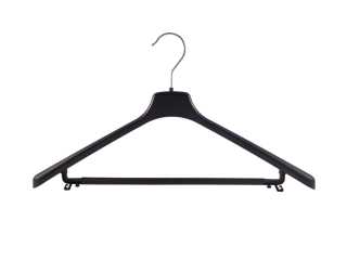 Kleiderb&uuml;gel mit Steg, leichter Anzugb&uuml;gel, 45 cm, schwarz, WA45Sb, NEU, 15 St&uuml;ck