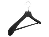 Anzugbügel mit Steg und Rockhaken, schwarz, Kleiderbügel, 42 cm, NEU, 10 Stück