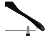 Holzbügel für Anzüge und Zweiteiler mit Clip, breit, 43 cm, schwarz, NEU, 5 Stück