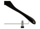 Holzbügel für Anzüge und Zweiteiler mit Clip, breit, 50 cm, schwarz, NEU, 5 Stück