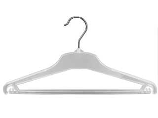 Anzug und Kost&uuml;m Kleiderb&uuml;gel mit Steg, 45 cm, NEU, transparent, 250 St&uuml;ck
