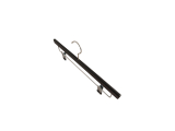 Holzbügel für Hosen mit Clip, Klemmbügel, schwarz, 40 cm, NEU, 5 Stück