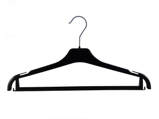 Kleiderbügel mit Steg, Blusen und Kostümbügel, 2-Teiler, 43 cm, schwarz, W6Sb, NEU, 20 Stück